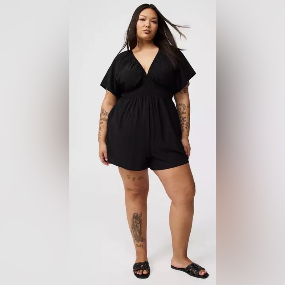 torrid Black Short Sleeve Romper